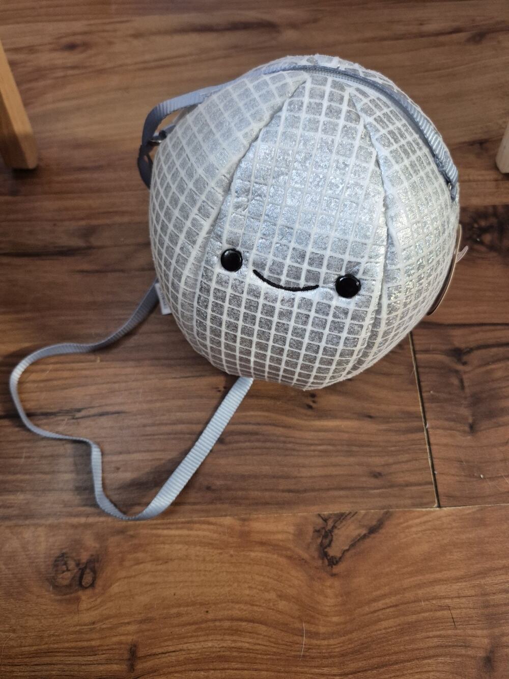 FAO Schwarz Cliqs Plush Handbag Disco Ball Purse Metallic Silver Bag Kids S33